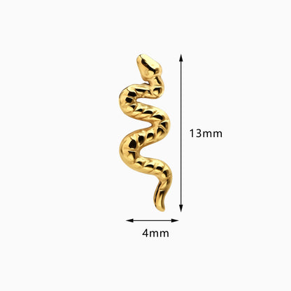 18Kt Gold PVD Titanium Threadless Snake Top