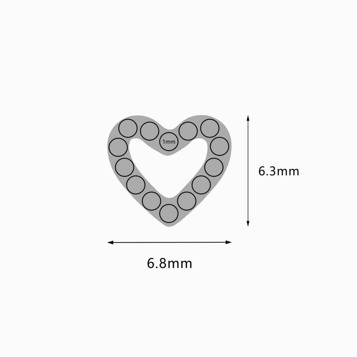 Titanium Threadless Open Heart Gem Top