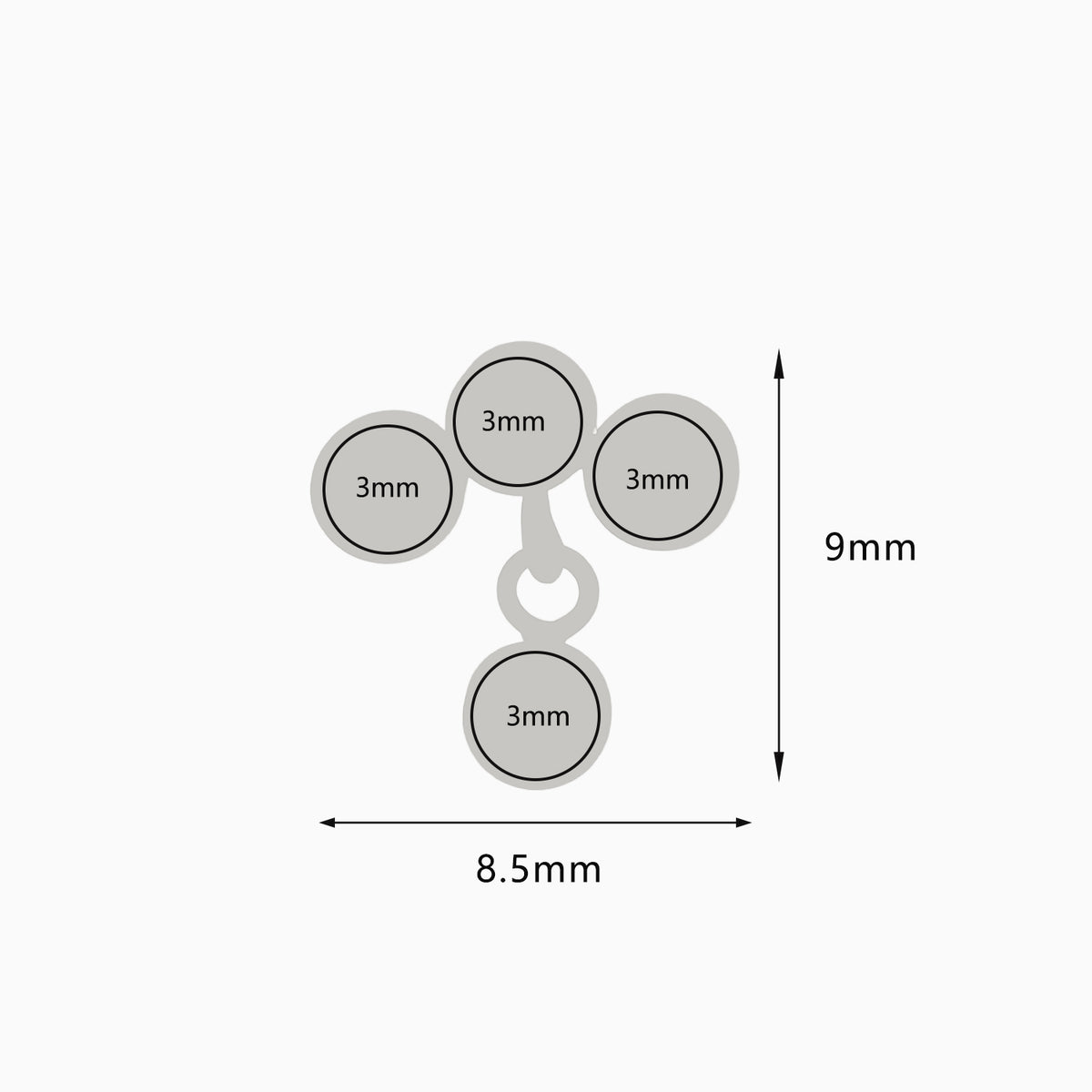 Titanium Threadless Dangle Bezel Cluster Top