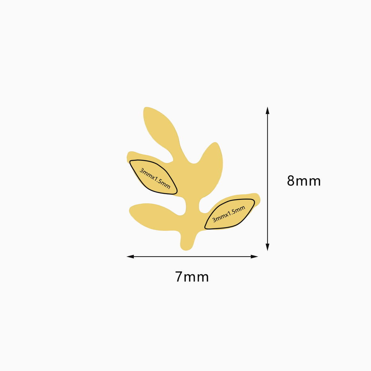 18Kt Gold PVD Titanium Threadless Leaf Top