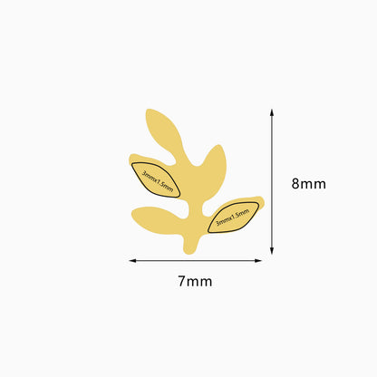 18Kt Gold PVD Titanium Threadless Leaf Top