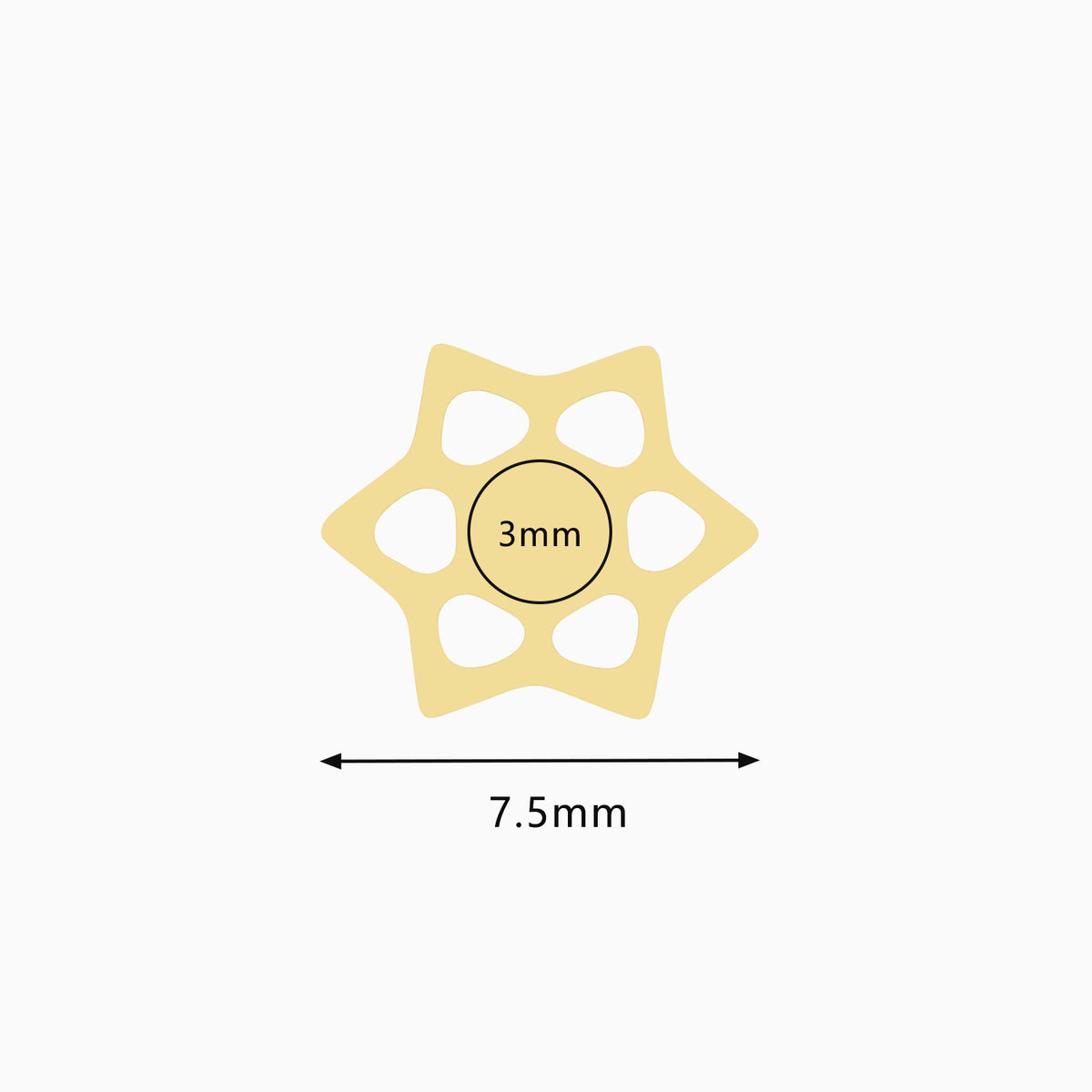 18Kt Gold PVD Titanium Threadless Open Star Gem Top