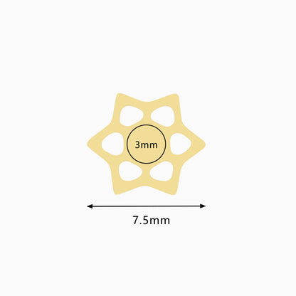 18Kt Gold PVD Titanium Threadless Open Star Gem Top