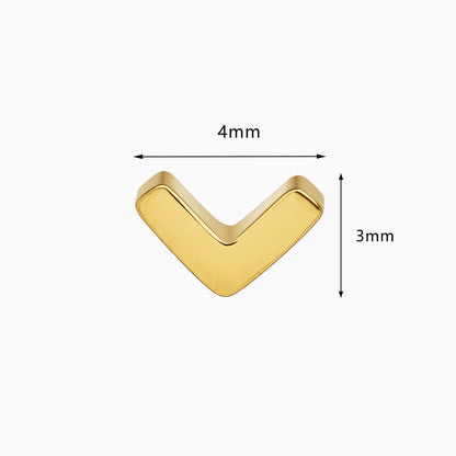 18Kt Gold PVD Titanium Threadless V-Shape Top.