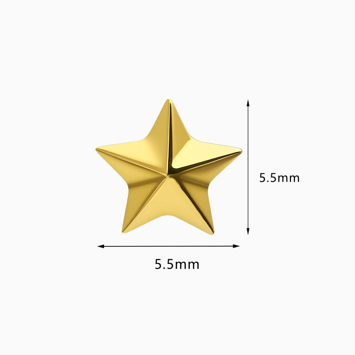 18Kt Gold PVD Titanium Threadless Star Top