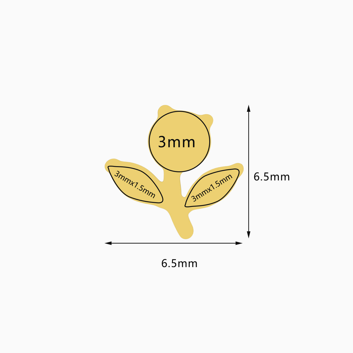 18K Gold PVD Titanium Internally Threaded CZ Flower and Leaf Top