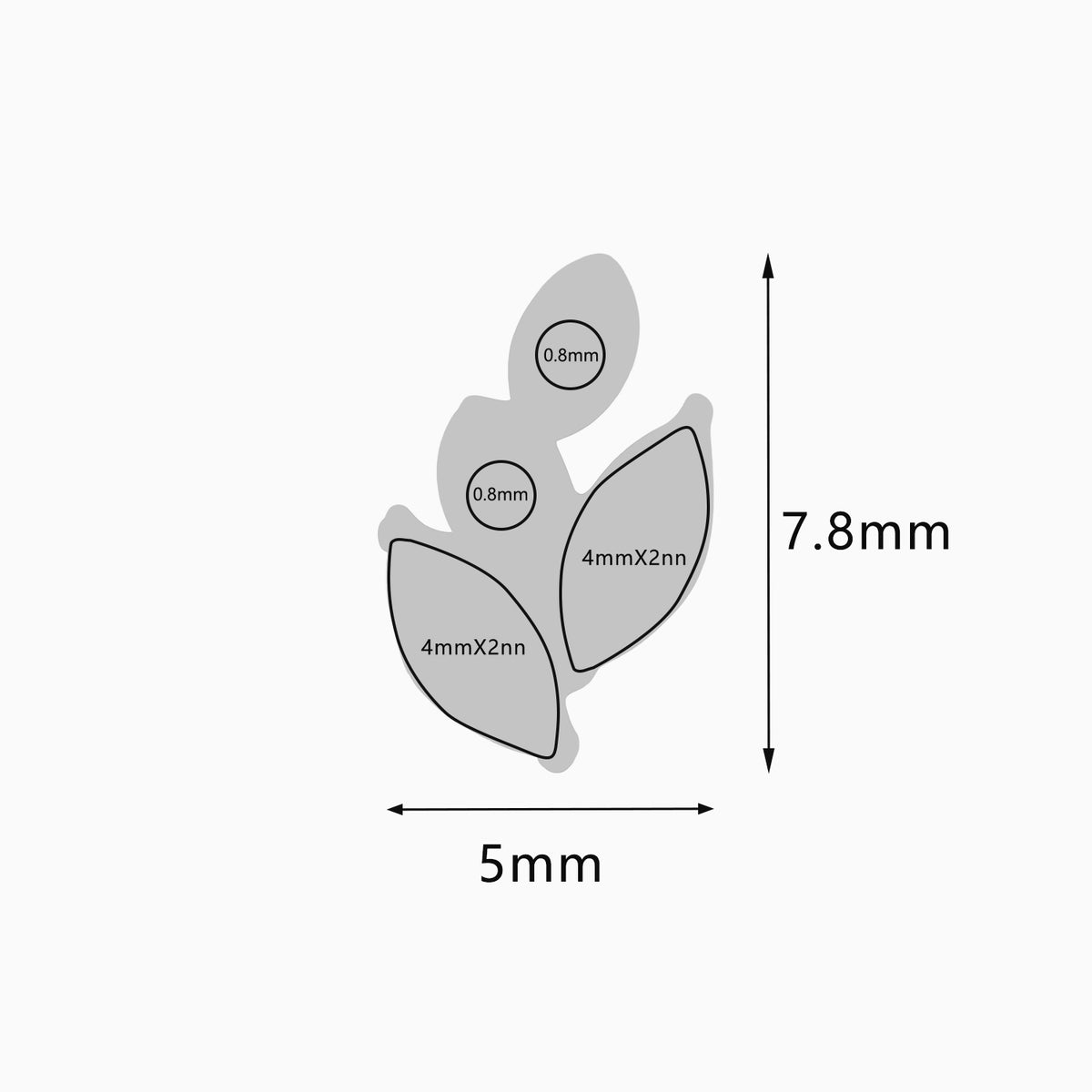 Titanium Threadless Marquise Leaf Cluster Top
