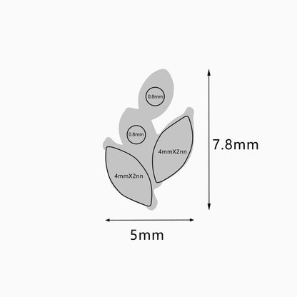 Titanium Threadless Marquise Leaf Cluster Top