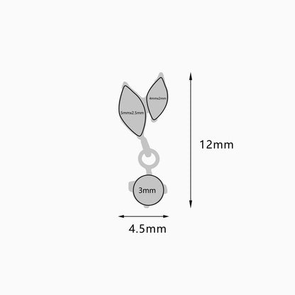 Titanium Threadless Dangle Leaf Cluster Top