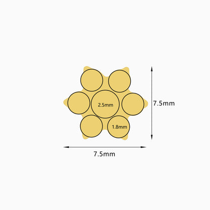 18K Gold PVD Titanium Internally Threaded CZ Six-Petal Flower Top