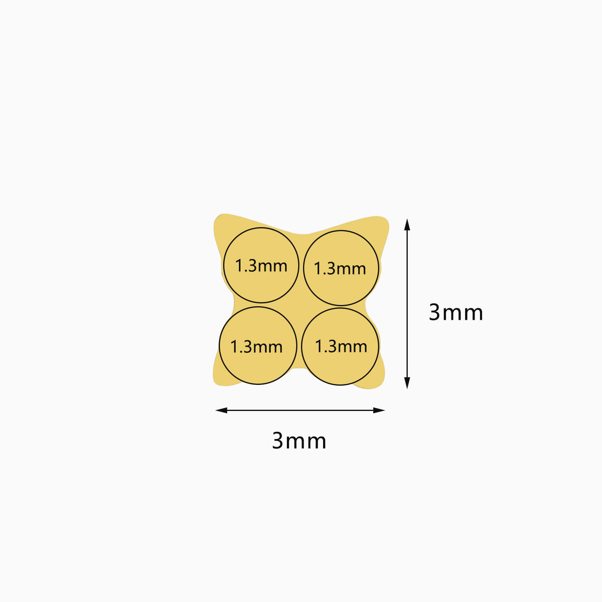18K Gold PVD Internally Threaded 4-CZ Flower Top