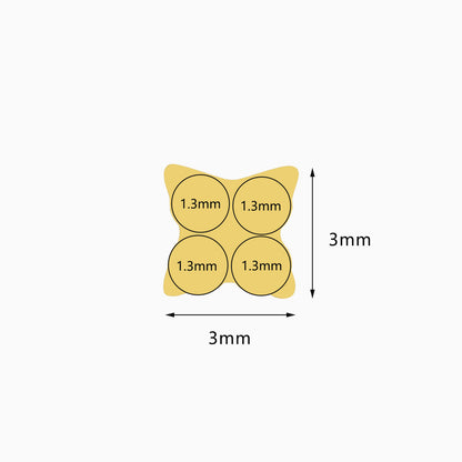 18K Gold PVD Internally Threaded 4-CZ Flower Top