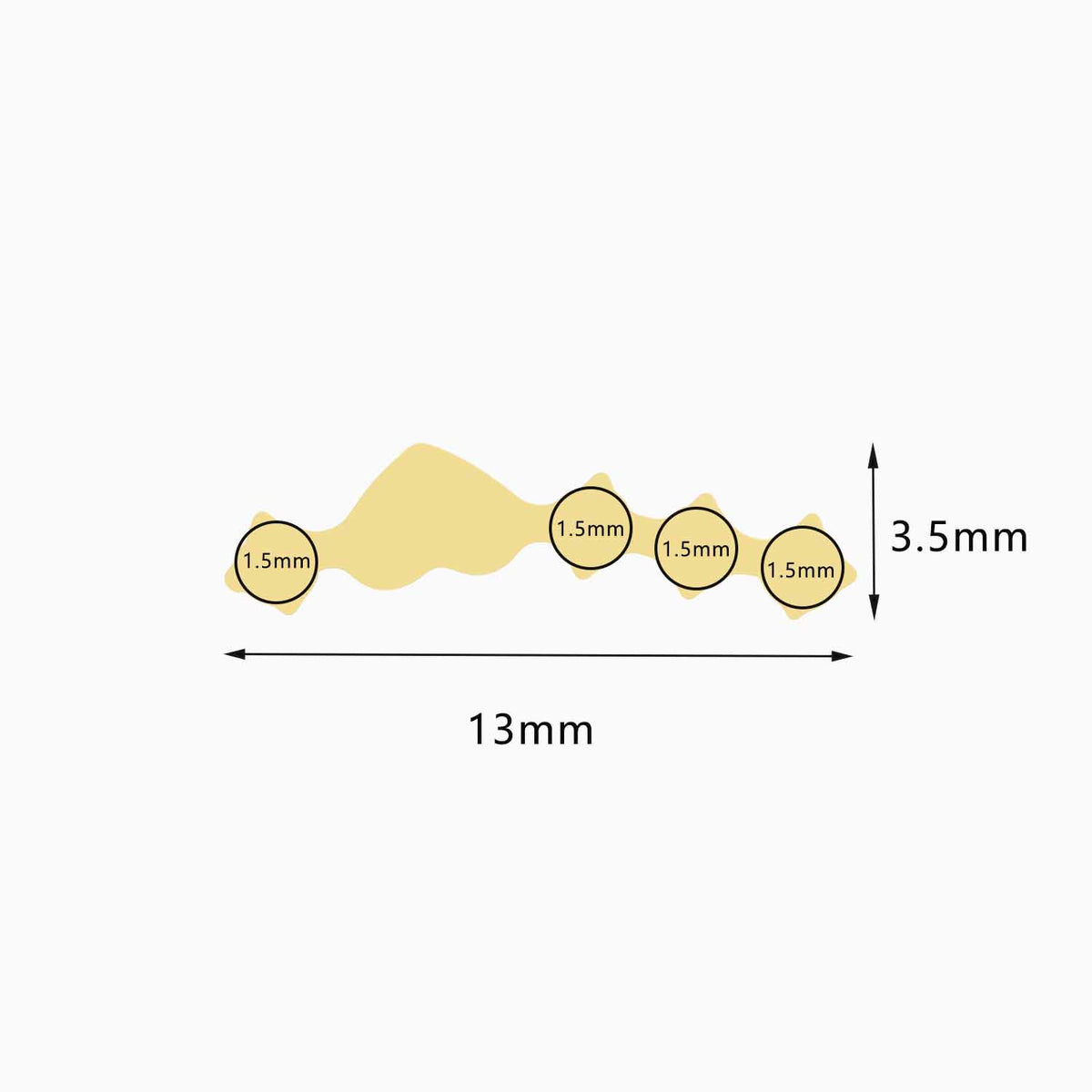 18Kt Gold PVD Titanium Threadless Heart Cluster Top