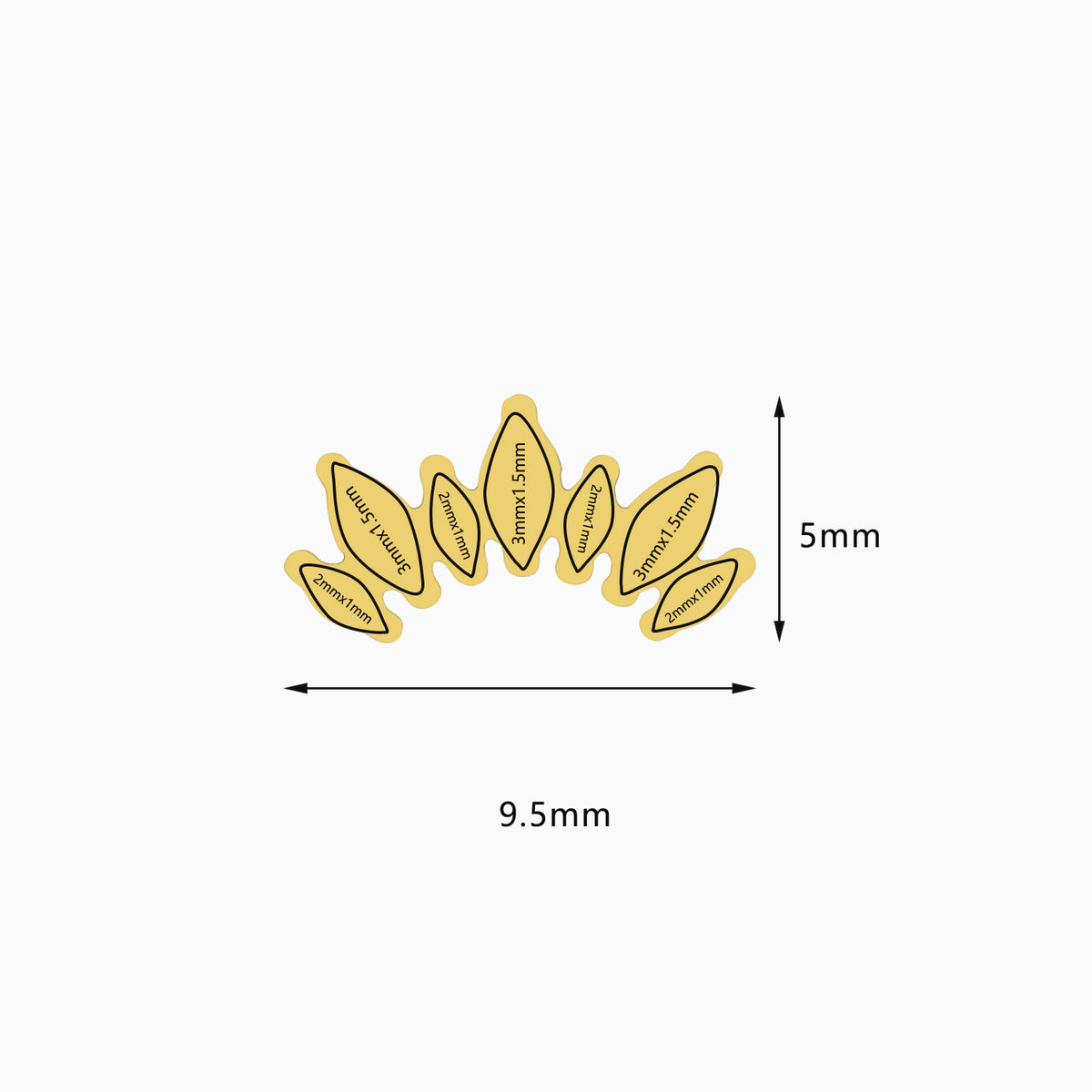 18K Gold PVD Titanium Internally Threaded Marquise CZ Crown Top