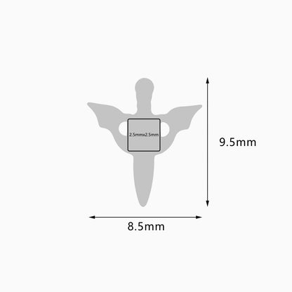 Titanium Threadless Winged Dagger  Top