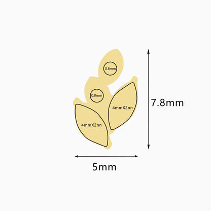18Kt Gold PVD Titanium Threadless Marquise Leaf Cluster Top