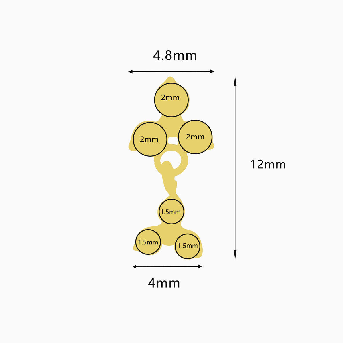 18Kt Gold PVD Titanium Threadless Dangle Cluster Top