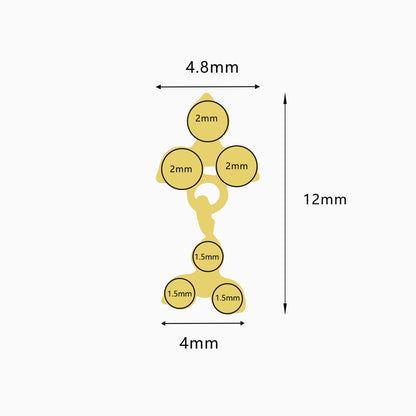 18Kt Gold PVD Titanium Threadless Dangle Cluster Top