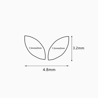 Titanium Threadless Double Marquise Gem Top