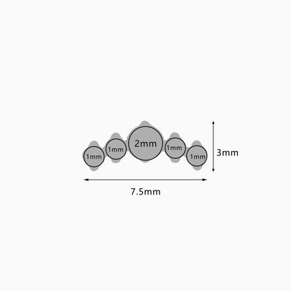 Titanium Internally Threaded 5-CZ Curved Cluster Top