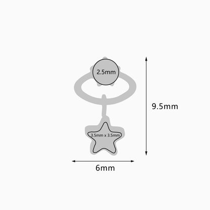 Titanium Threadless Dangle Bezel Cluster Top