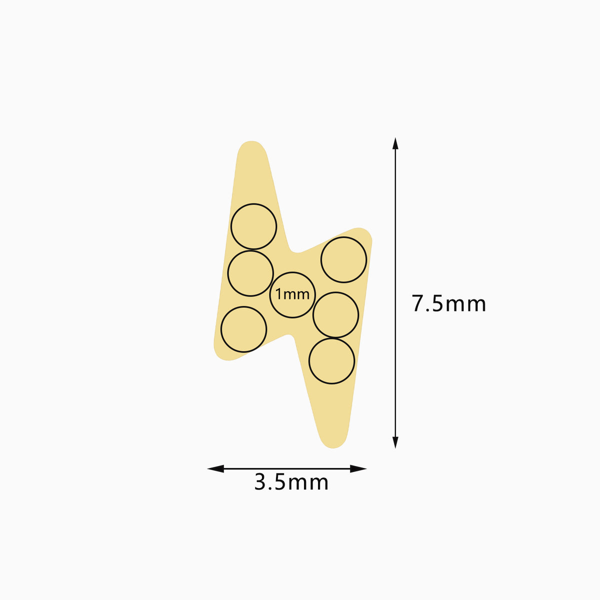 18Kt Gold PVD Titanium Threadless 7-Stone Lightning Bolt Top
