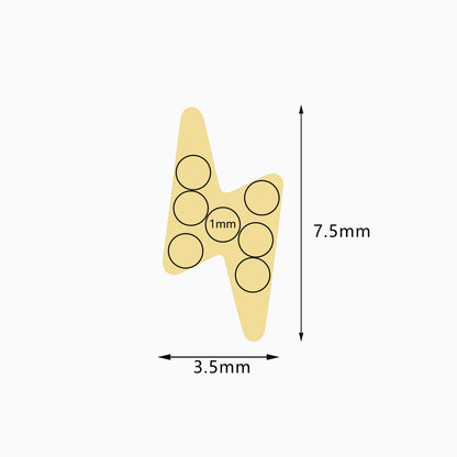 18Kt Gold PVD Titanium Threadless 7-Stone Lightning Bolt Top