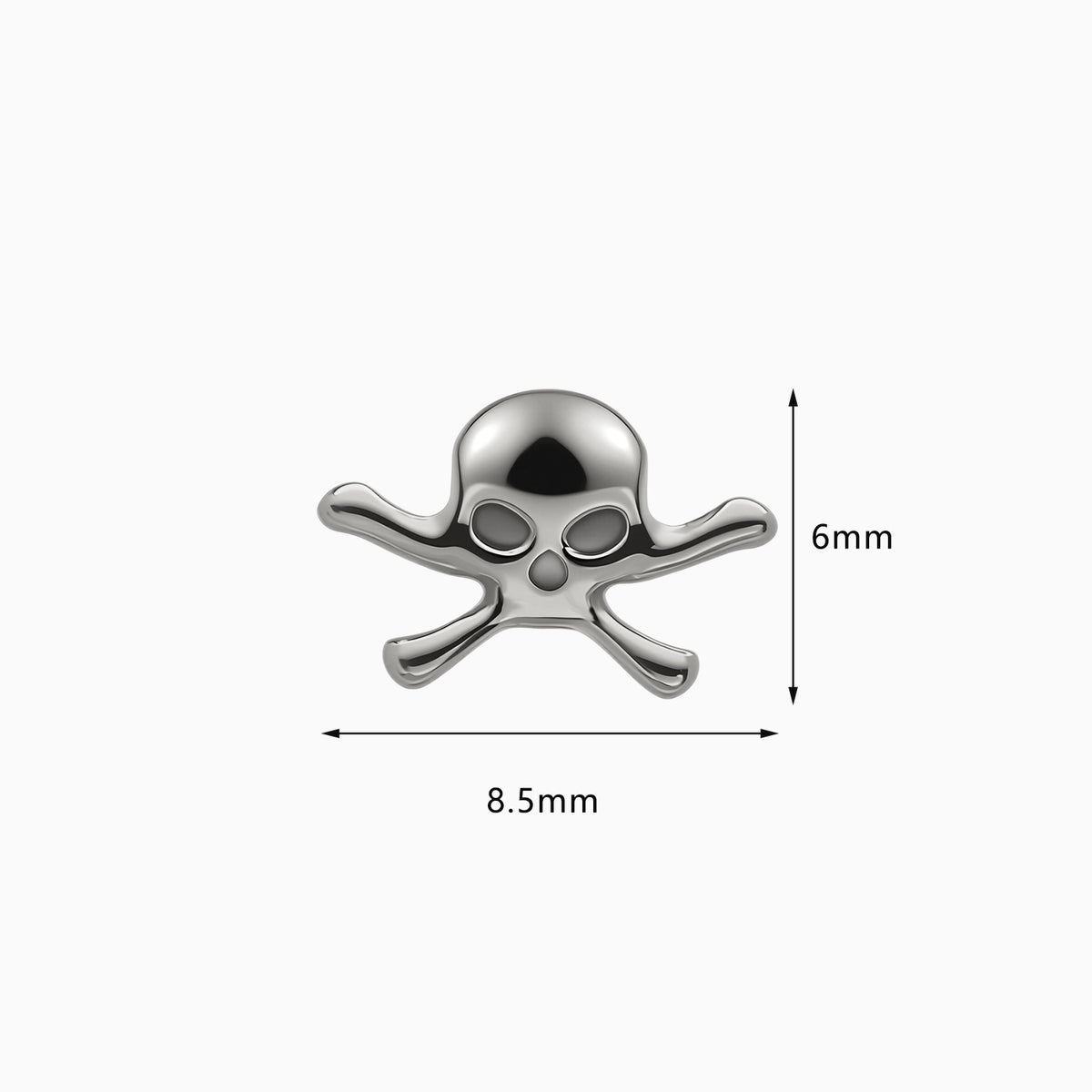 Titanium Internally Threaded Skull and Crossbones Top