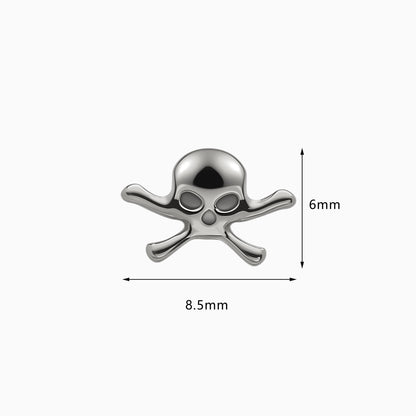 Titanium Internally Threaded Skull and Crossbones Top