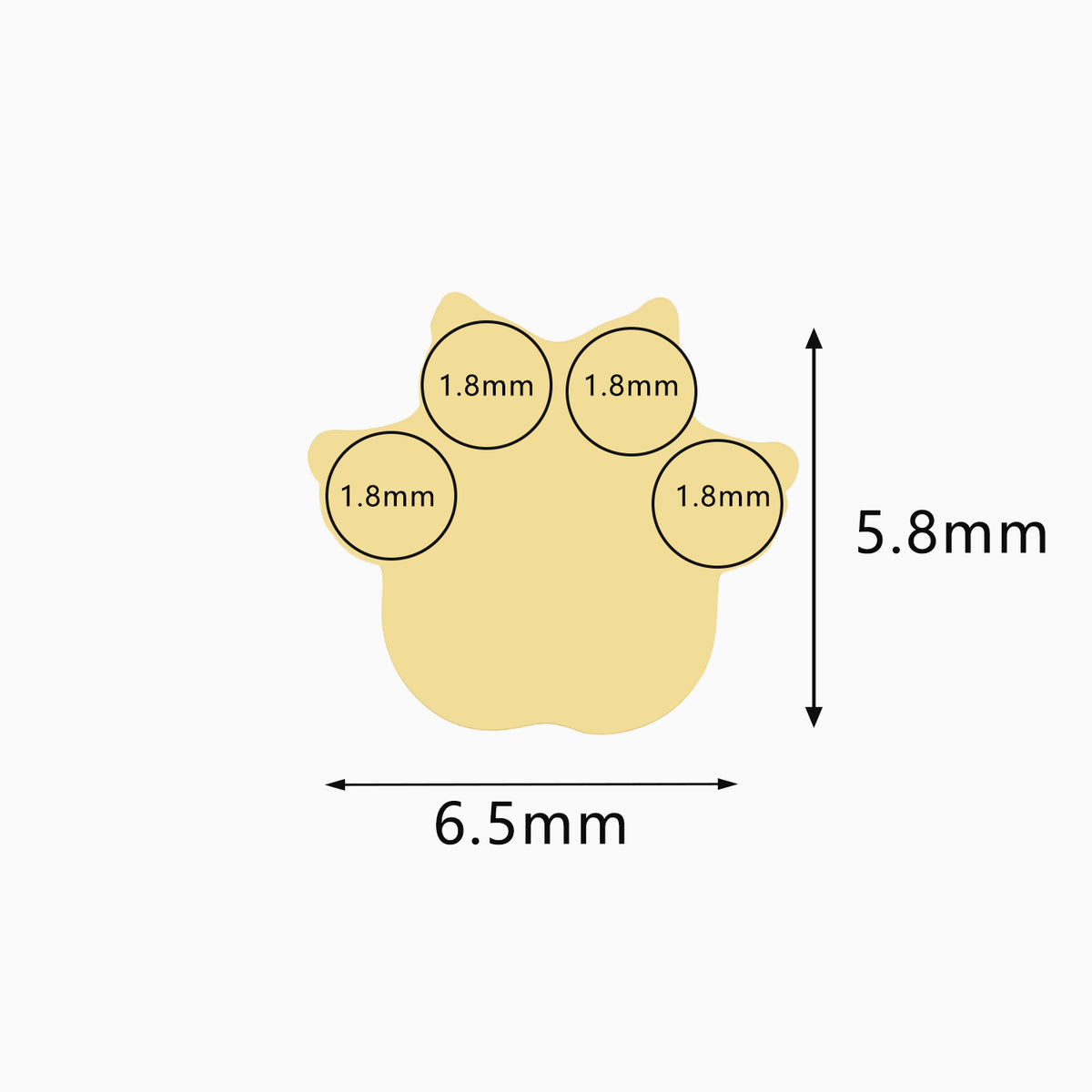 18Kt Gold PVD Titanium Threadless Cat Paw Cluster Top