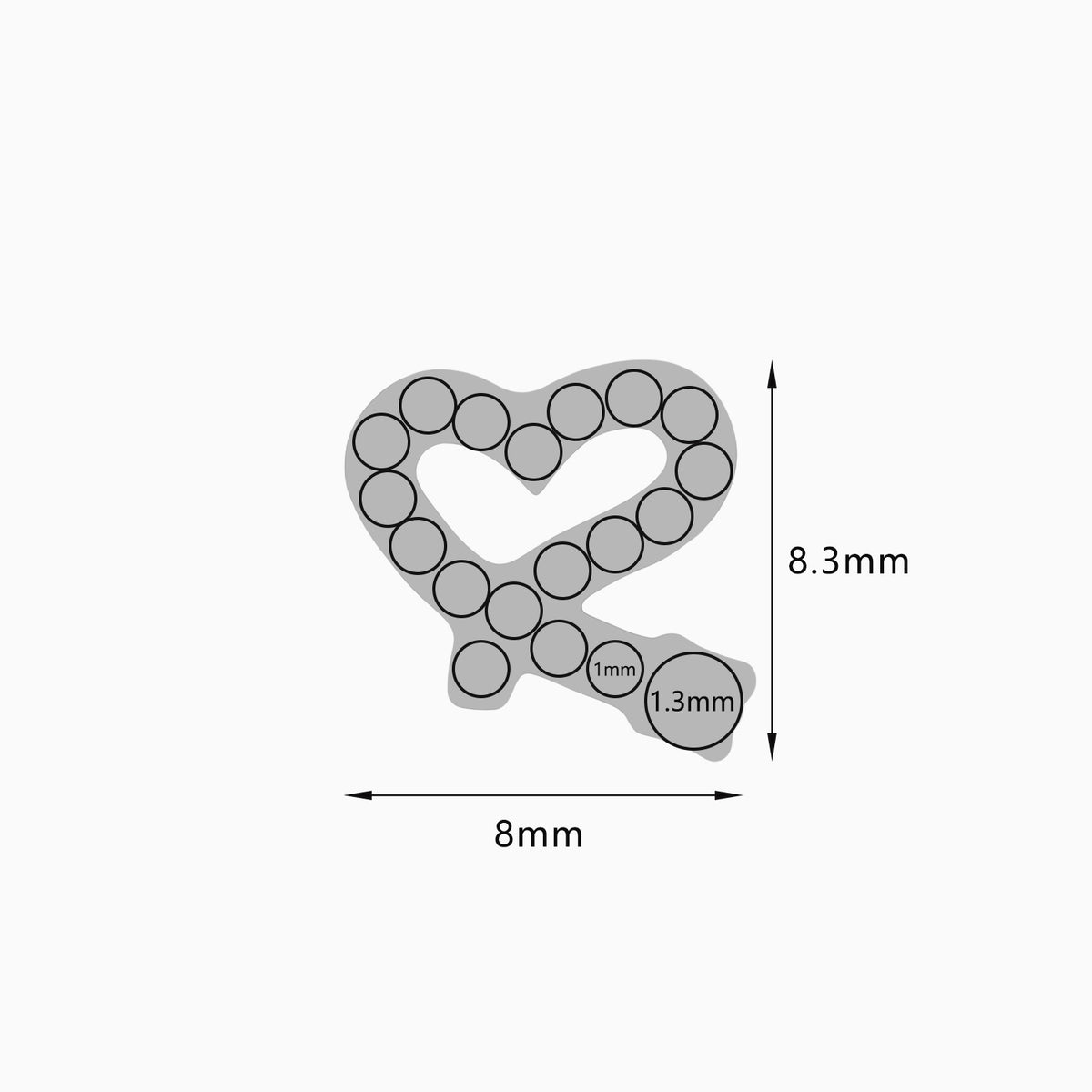 Titanium Internally Threaded CZ Heart Ribbon Top