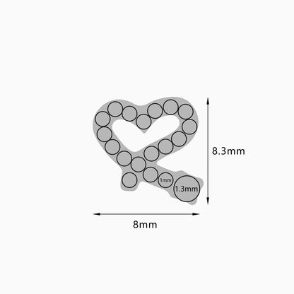 Titanium Internally Threaded CZ Heart Ribbon Top