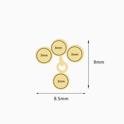 18Kt Gold PVD Titanium Threadless Dangle Bezel Cluster Top
