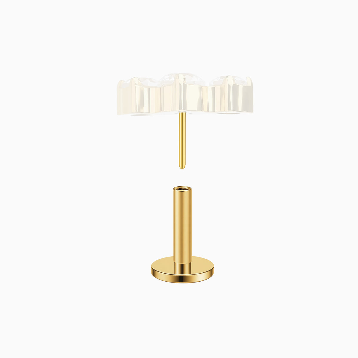 18KT Gold PVD Titanium Threadless Labret with 4mm Base
