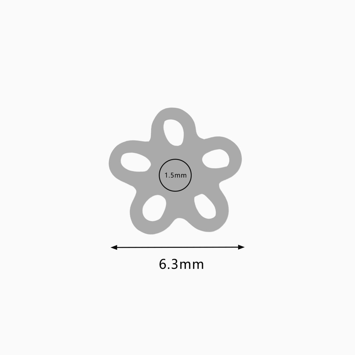 Titanium Threadless Open Flower Gem Top
