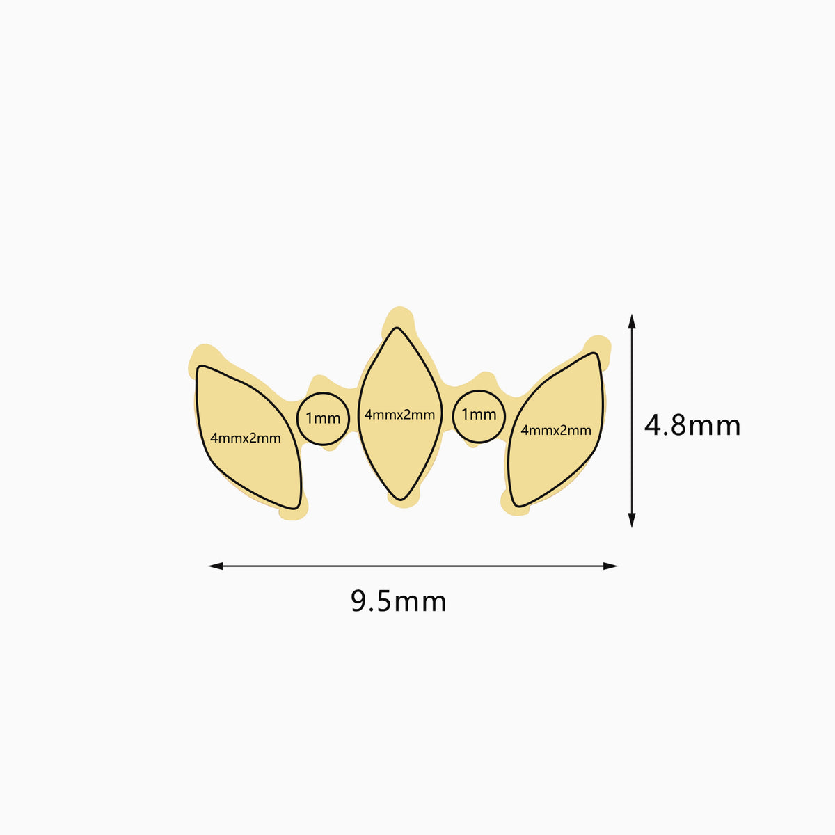 18Kt Gold PVD Titanium Threadless Ruby and CZ Leaf Cluster Top.