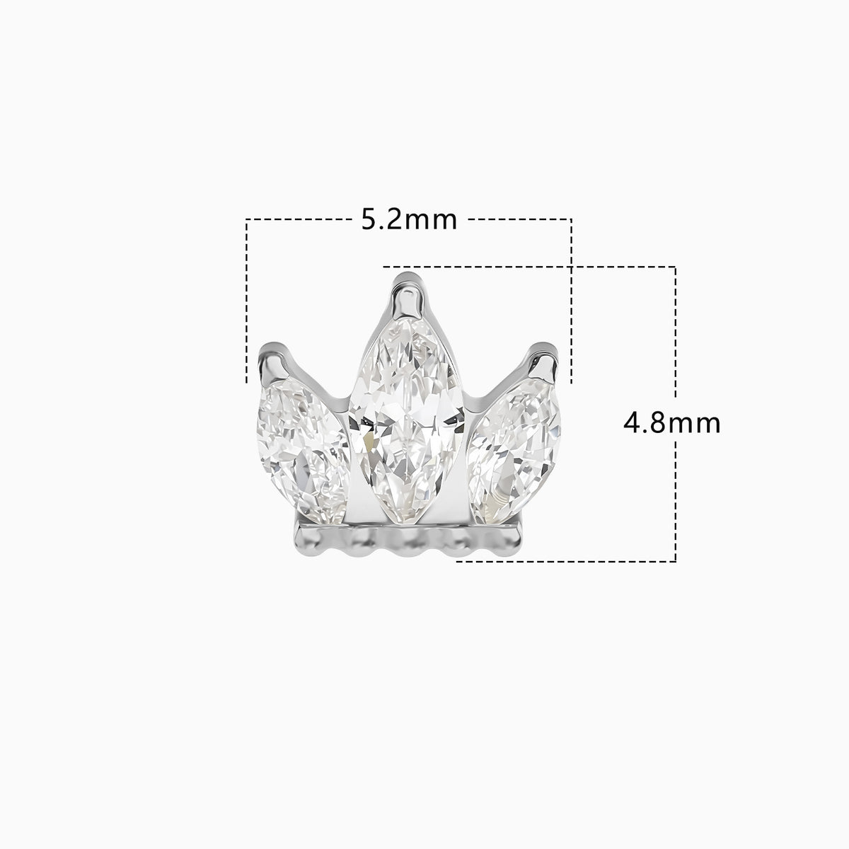 Titanium Marquise Crown Cluster Prong Set Gem Top