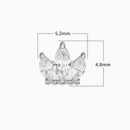 Titanium Marquise Crown Cluster Prong Set Gem Top