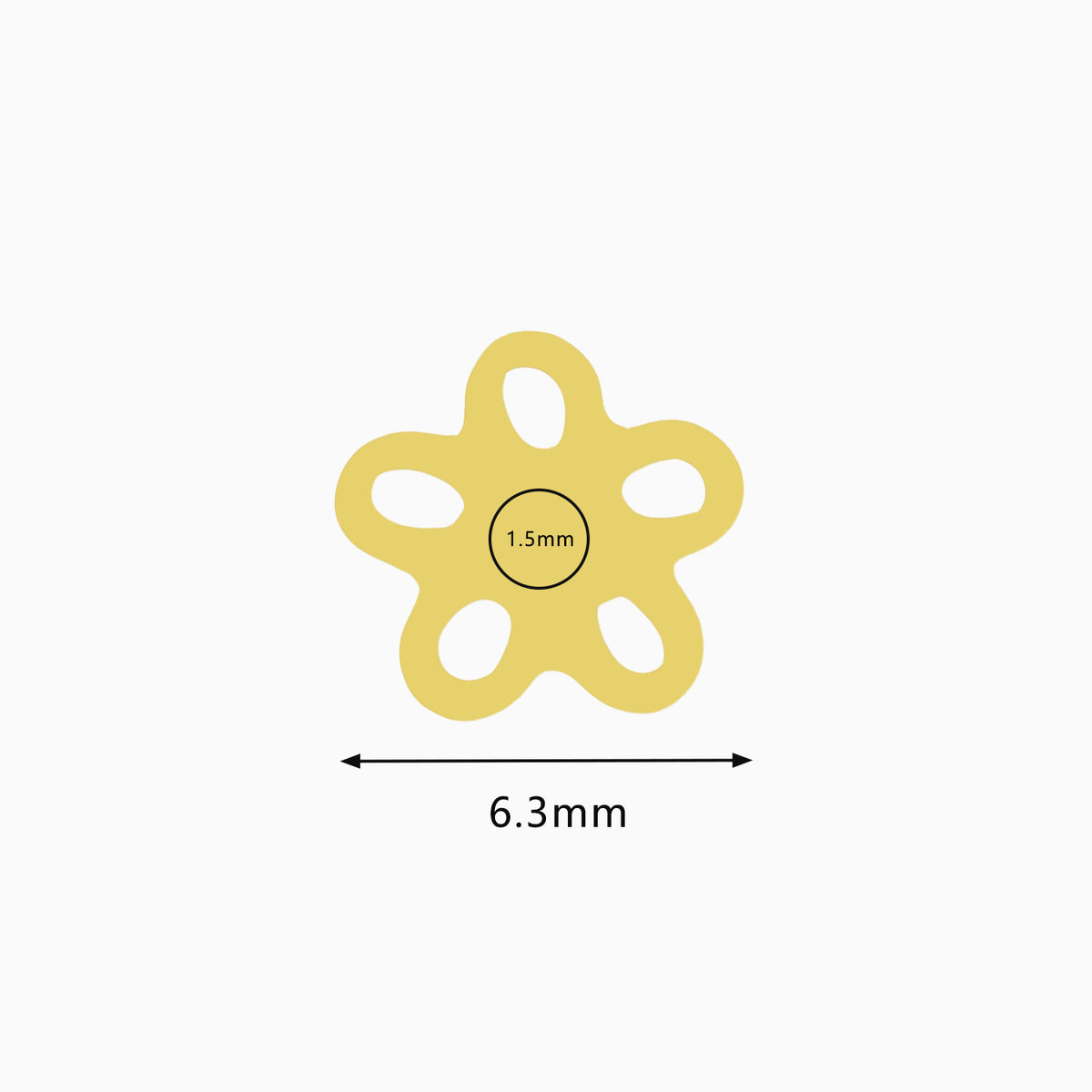 18Kt Gold PVD Titanium Threadless Open Flower Gem Top