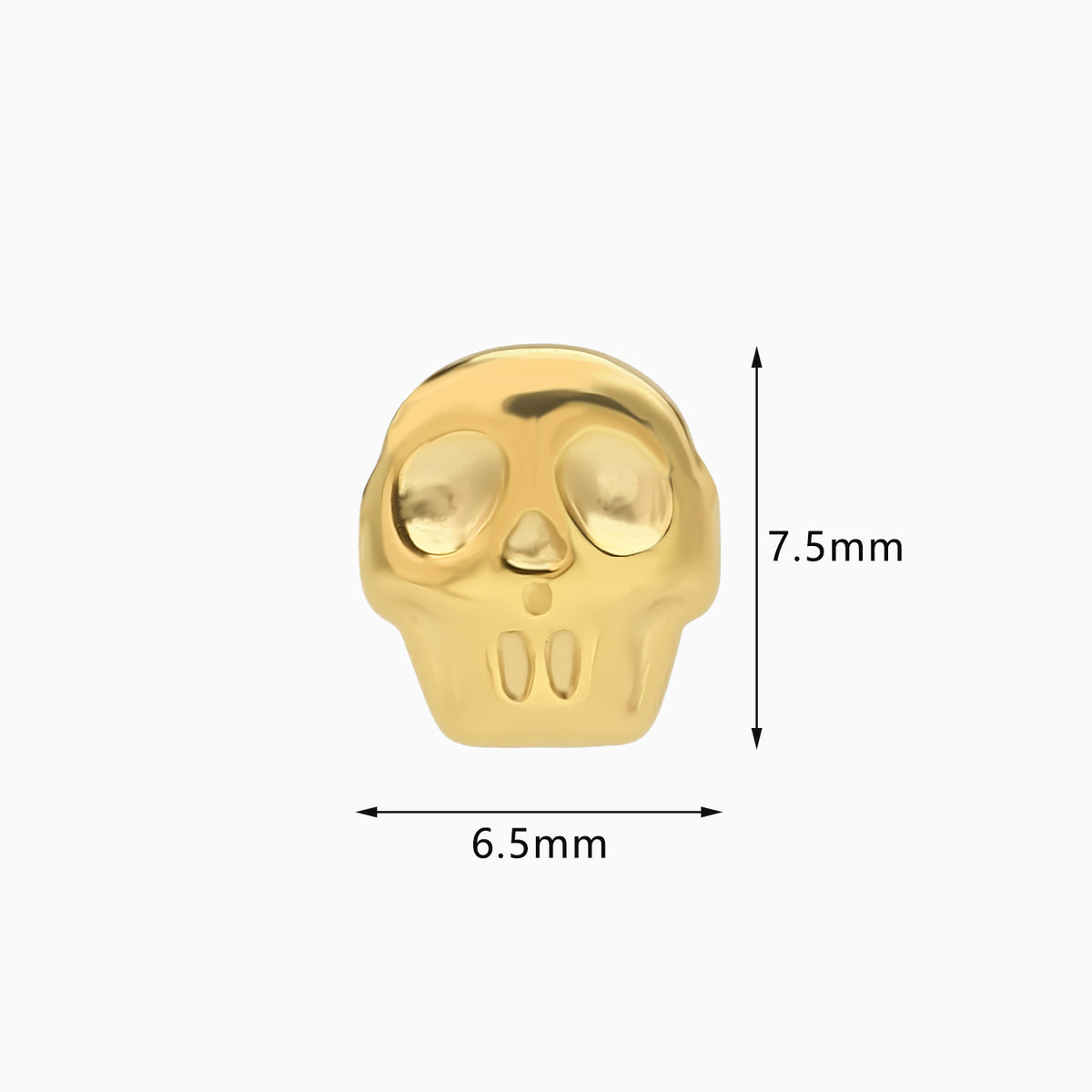 18Kt Gold PVD Titanium Threadless Skull Top