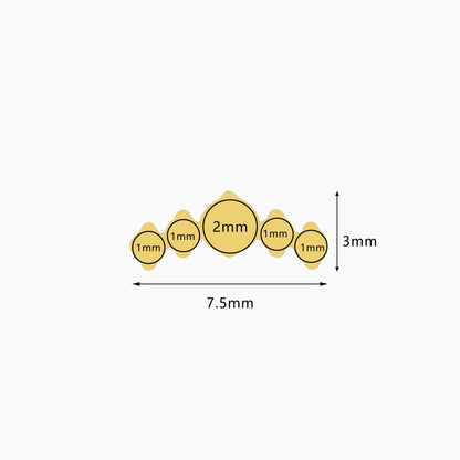 18K Gold PVD Titanium Internally Threaded 5-CZ Curved Cluster Top