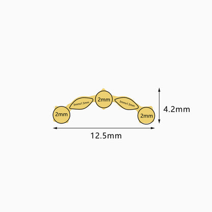 18Kt Gold PVD Titanium Threadless Curved Cluster Top