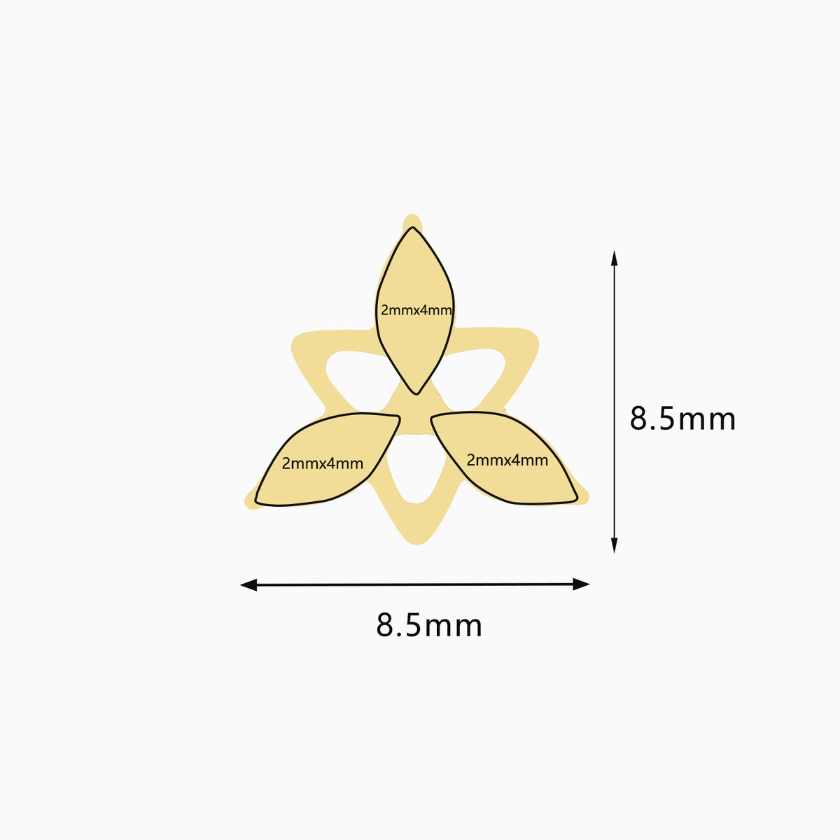 18Kt Gold PVD Titanium Threadless Marquise Cluster Top