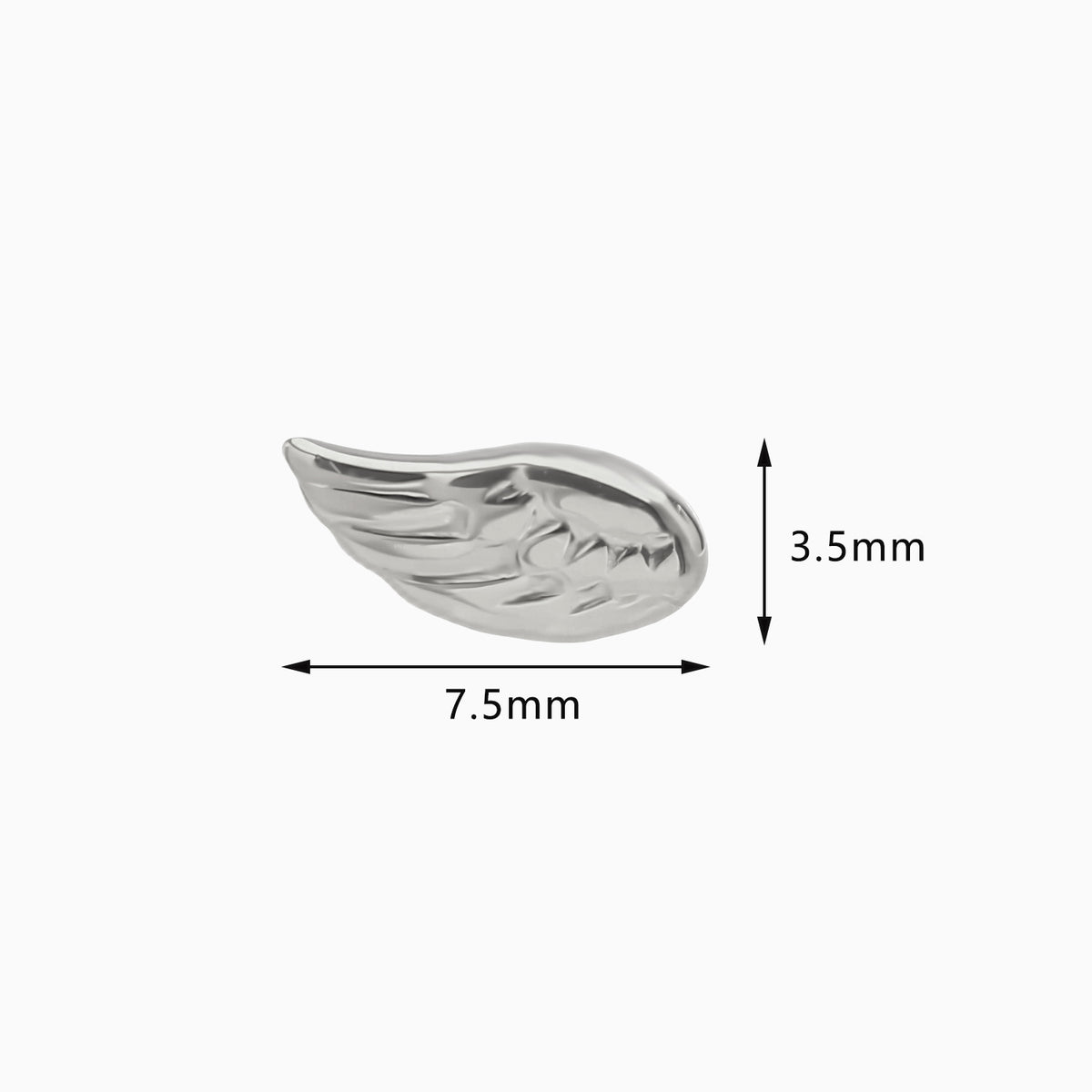 Titanium Threadless Right Angel Wing Top