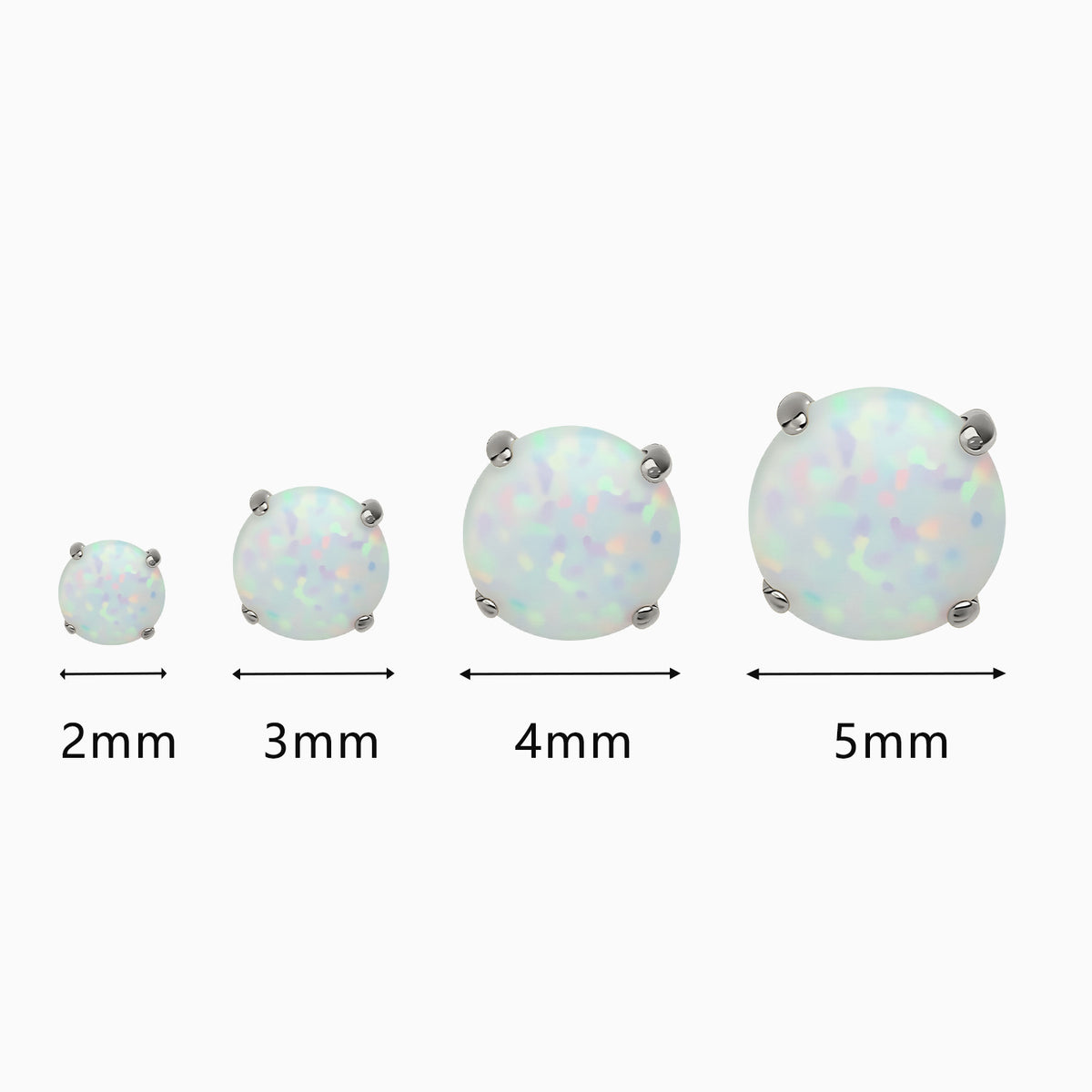 Titanium Threadless Prong  Synthetic Opal Top