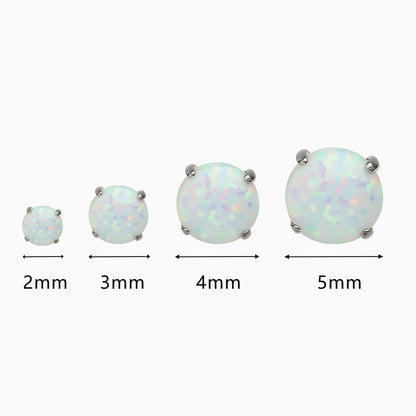 Titanium Threadless Prong  Synthetic Opal Top