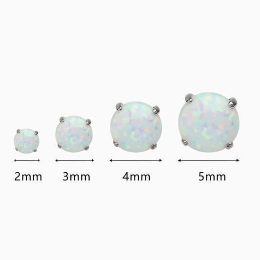 Titanium Threadless Prong  Synthetic Opal Top
