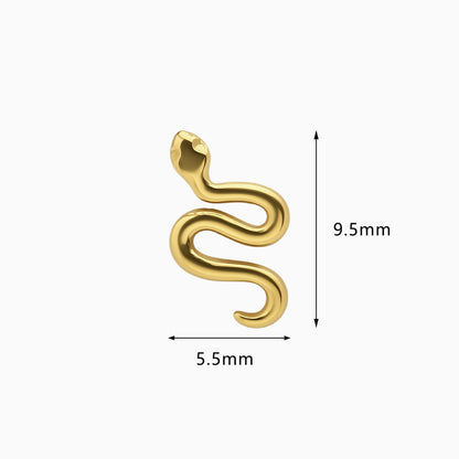 18Kt Gold PVD Titanium Threadless Snake Top