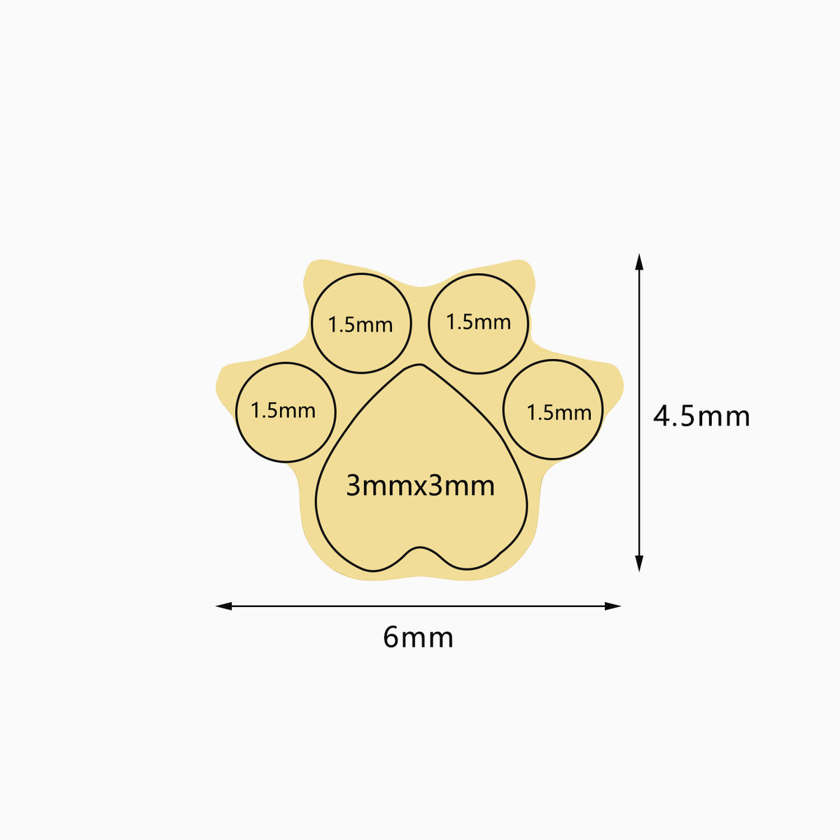 18Kt Gold PVD Titanium Threadless Paw Print Top