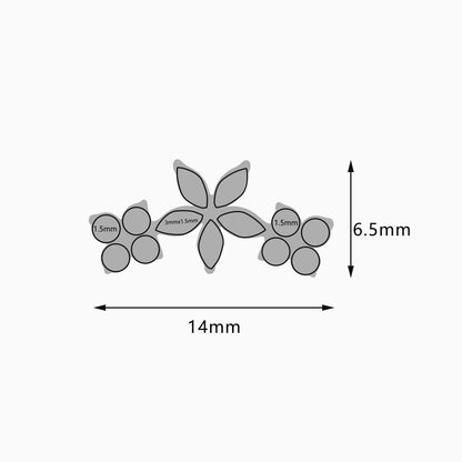 Titanium Threadless Floral Triple Cluster Top
